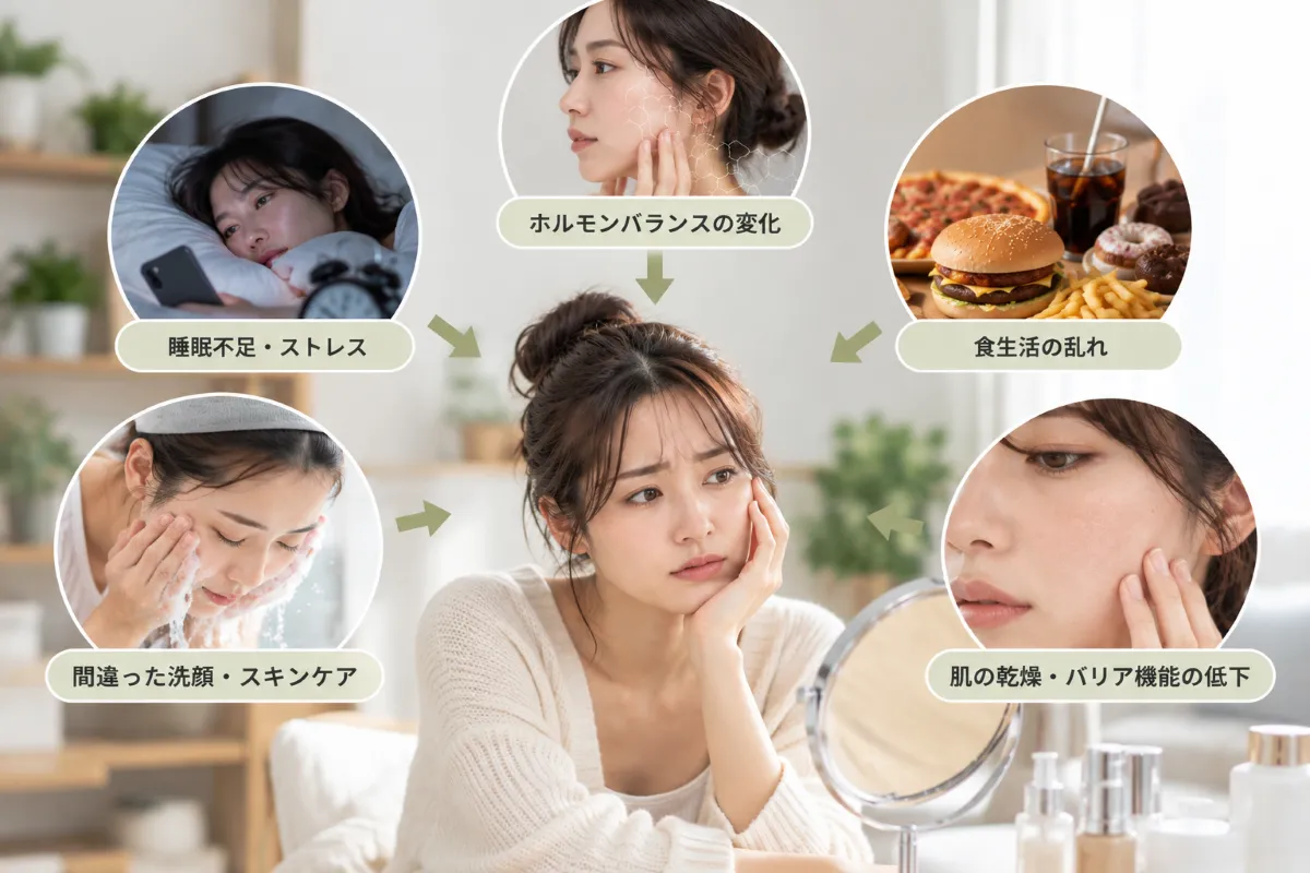 皮脂が過剰分泌される5つの原因